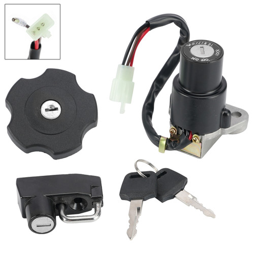4-Wire Ignition Switch Fuel Cap Helmet Lock Set For Yamaha XT 600K XT600 91-94