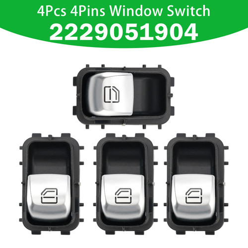 4Pcs 4Pins Window Switch 2229051904 for Mercedes-Benz W213 W222 E300 S500 S600