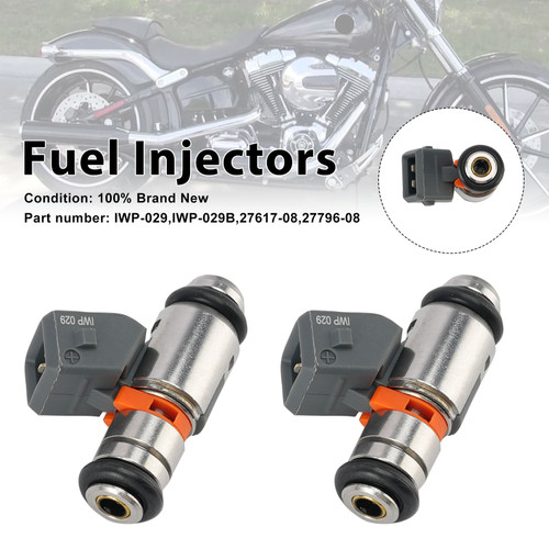2PC Fuel Injectors IWP-029 For Electra Glide Street Glide Road King 08-17