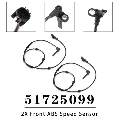 2X Front Right&Left ABS Speed Sensor for Citroen 51725099 52148329