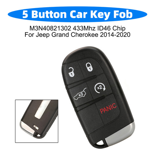 5 Button Car Key Fob M3N40821302 433Mhz ID46 Chip For Jeep Grand Cherokee 2014-2020