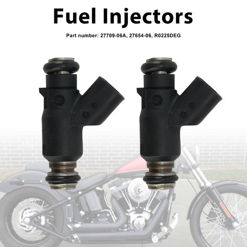 2PC 27654-06 Fuel Injectors 27709-06A Fits For Dyna Cross Bones 25 Degree