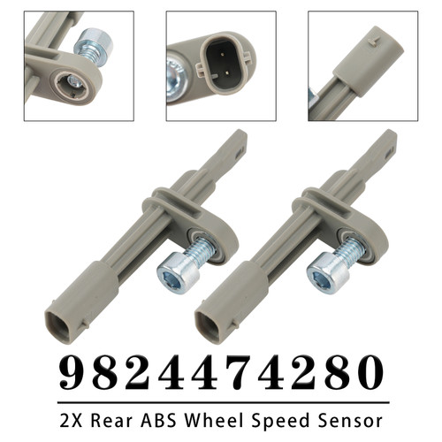 2X Rear Right&Left ABS Wheel Speed Sensor for Citroen 9824474280