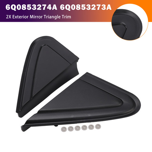 2X Exterior Mirror Triangle Trim for VW Polo 6Q0853274A 6Q0853273A