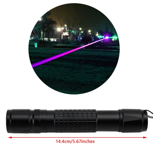 Tactical 5mw 405nm Blue Purple 18650 Laser Pointer Pen Visible Beam Light Lazer
