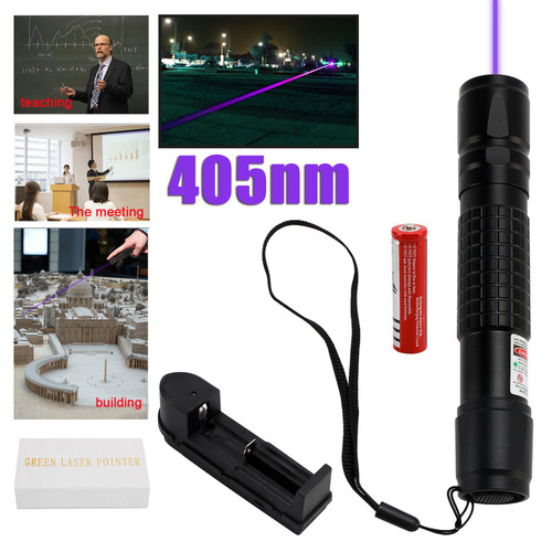 Tactical 5mw 405nm Blue Purple 18650 Laser Pointer Pen Visible Beam Light Lazer