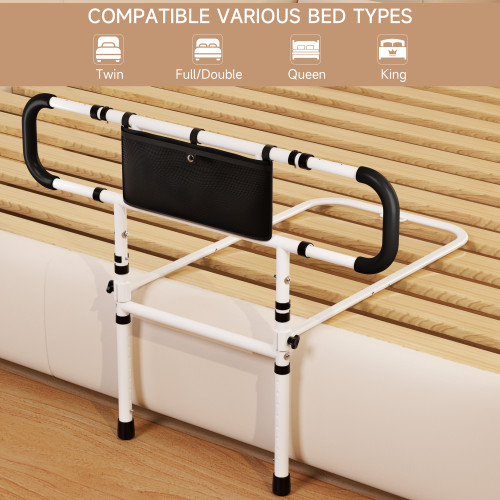 Bed Side Rail Mobility Aid Guard punch-free and foldable bedside handrails for getting up