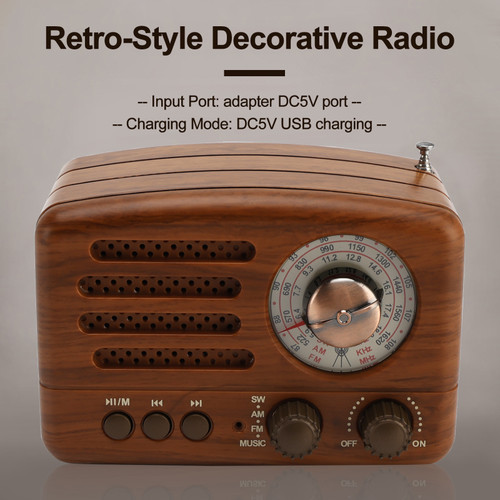 Retro-Style Decorative Radio Mini Portable Music Player Bluetooth Speaker Radio