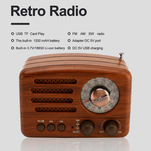 Retro-Style Decorative Radio Mini Portable Music Player Bluetooth Speaker Radio