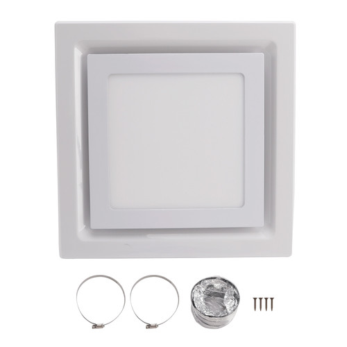 145 CFM 12" Bathroom Exhaust Fan 1.5sones Bath Fan Low Noise with Light
