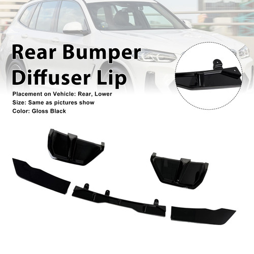 Gloss Black Rear Bumper Diffuser Lip Fit BMW X3 G45 M-Sport 2025+
