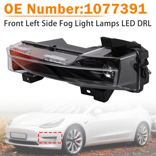 Front Left Side Fog Light Lamps LED DRL 1077391 For Tesla Model 3 Y 2017é?023