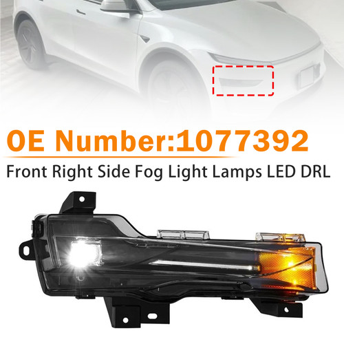 Front Right Fog Light Lamps LED DRL 1077392 For Tesla Model 3 Y 2017é?023