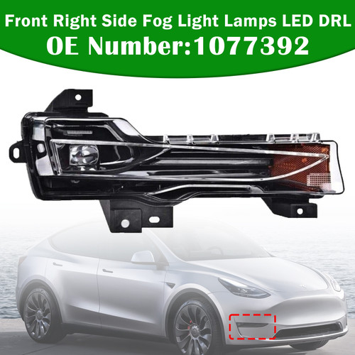 Front Right Fog Light Lamps LED DRL 1077392 For Tesla Model 3 Y 2017é?023