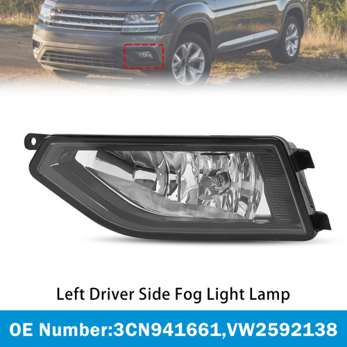 Left Driver Side Reflector Type Fog Light Lamp For Volkswagen Atlas 2018-2020