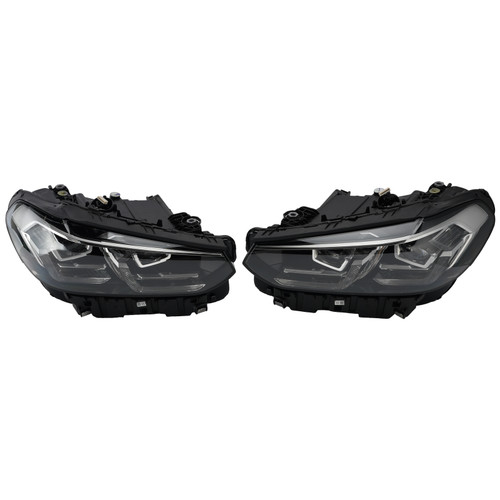 LED Left+Right Headlight Chrome Without AFS For BMW X3 X4 G01 G02 2022-2025