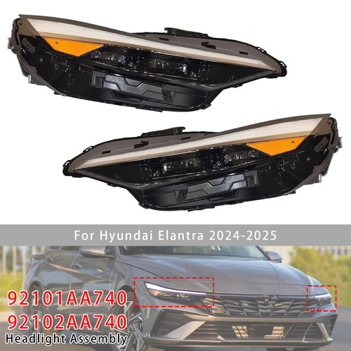 Left+Right LED Headlight Assembly 92101AA740 For Hyundai Elantra 2024-2025