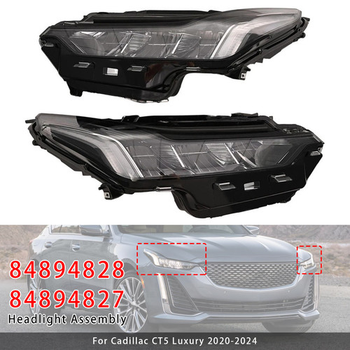 Left+Right Full LED Headlight 84894828 84894827 For Cadillac CT5 2020-2024