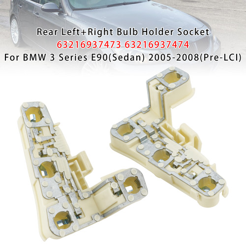 Rear Left+Right Bulb Holder Socket For BMW 3 Series E90 (Sedan) 05-08 (Pre-LCI)