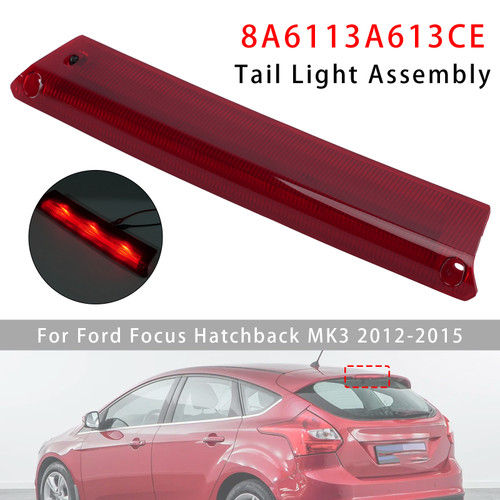 Rear High Level 3rd Brake Light 8A6113A613CE For Ford Fiesta MK7 Focus MK3 Red