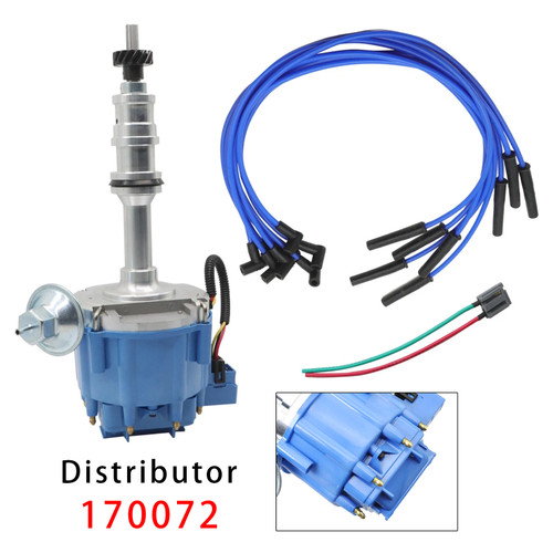170072 Distributor 332 352 360 406 427 428 & Spark Plug Wires For Ford FE HEI