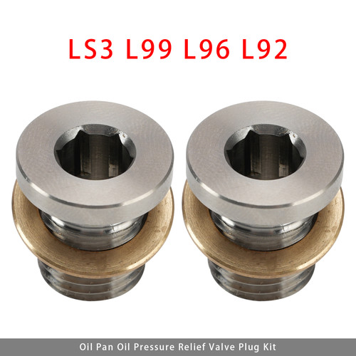 2PCS Oil Pan Oil Pressure Relief Valve Plug For Gen IV LS 2007-2013 LS3 L99 L96