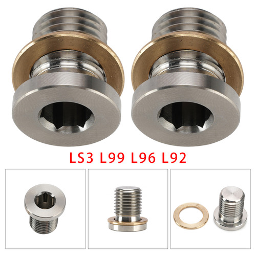 2PCS Oil Pan Oil Pressure Relief Valve Plug For Gen IV LS 2007-2013 LS3 L99 L96
