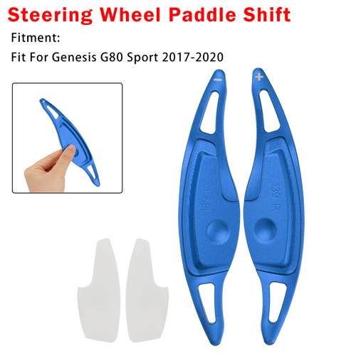 Steering Wheel Paddle Shifter For Genesis G80 Sport 17-20 Aluminium Blue