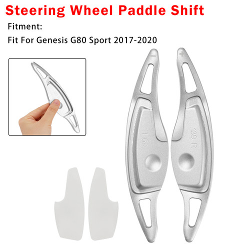 Steering Wheel Paddle Shifter For Genesis G80 Sport 17-20 Aluminium Silver