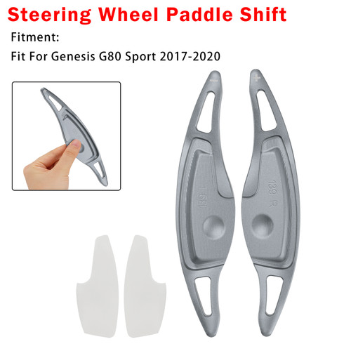 Steering Wheel Paddle Shifter For Genesis G80 Sport 17-20 Aluminium Grey