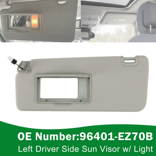Left Driver Side Sun Visor w/ Light 96401-EZ70B For Nissan Titan 2004-2024