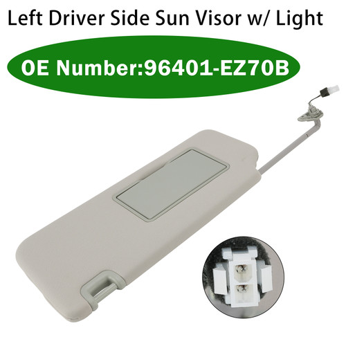 Left Driver Side Sun Visor w/ Light 96401-EZ70B For Nissan Titan 2004-2024