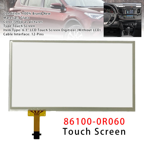 Touch Screen Digitizer Glass 6.1 inch 12 Pins For RAV4 W/APPS Button 2014-2018