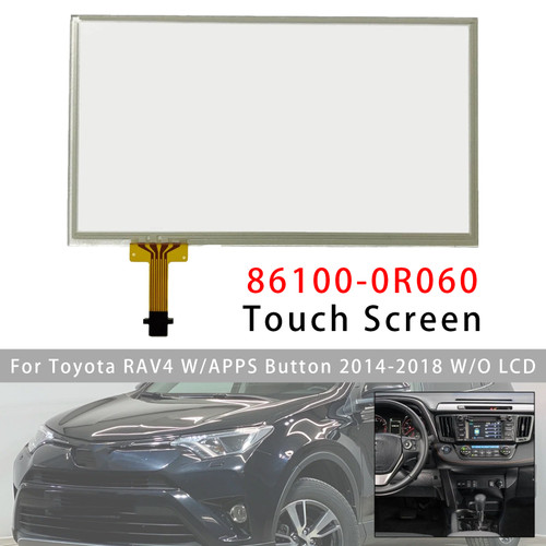 Touch Screen Digitizer Glass 6.1 inch 12 Pins For RAV4 W/APPS Button 2014-2018