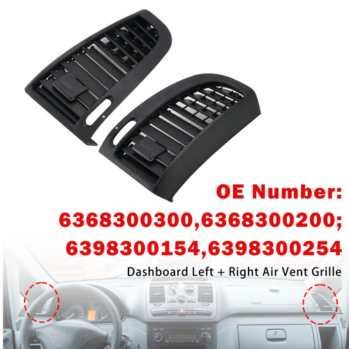 Dashboard L+R Air Vent Grille For Benz W636 04-15 W639 10-04