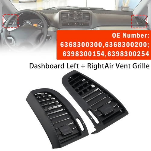 Dashboard L+R Air Vent Grille For Benz W636 04-15 W639 10-04