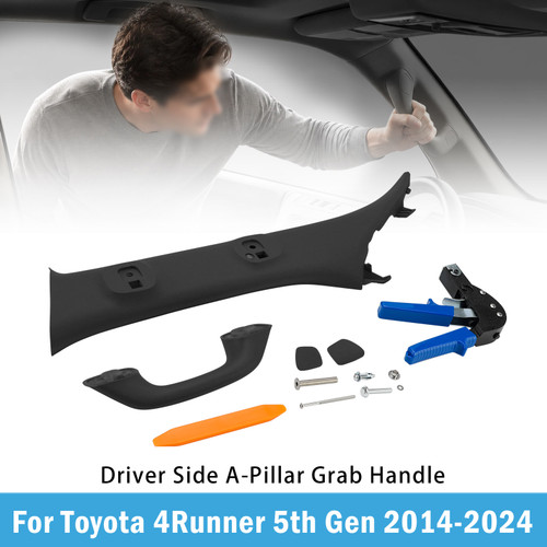 Driver Side A-Pillar Grab Handle Black For Toyota 4Runner 5th Gen 2014-2024