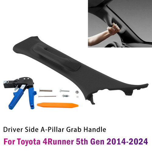 Driver Side A-Pillar Grab Handle Black For Toyota 4Runner 5th Gen 2014-2024