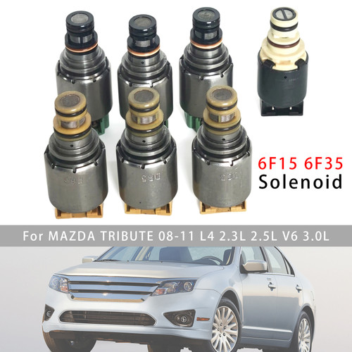 7PCS 6F15 6F35 Transmission Solenoid Kit (Black Solenoid Type) For Ford Mercury
