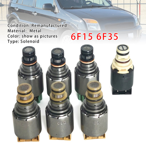 7PCS 6F15 6F35 Transmission Solenoid Kit (Black Solenoid Type) For Ford Mercury