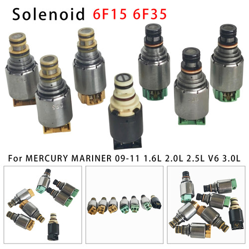 7PCS 6F15 6F35 Transmission Solenoid Kit (Black Solenoid Type) For Ford Mercury