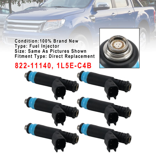 6Pcs Fuel Injector For Ford Ranger 01-08 For Mazda B3000 02-08 1L5E-C4B