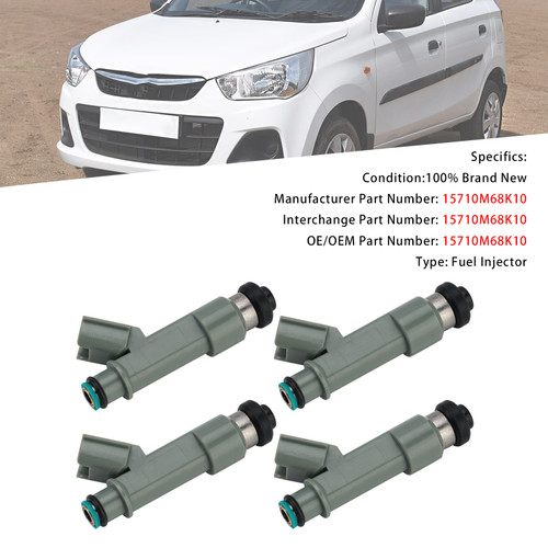 4Pcs Fuel Injector For Suzuki A-Star 2008-2013 Alto 2010-2014 15710M68K10