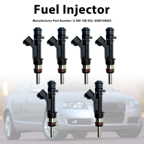 6Pcs Fuel Injector For Audi A6 2004-2008 A6 Avant 2.4 2005-2008 0280158053