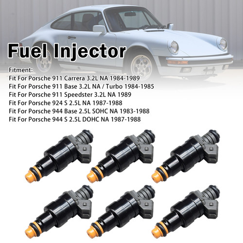 6Pcs Fuel Injector For Porsche 911 Base Carrera 3.2L 1984-1989 0280150158