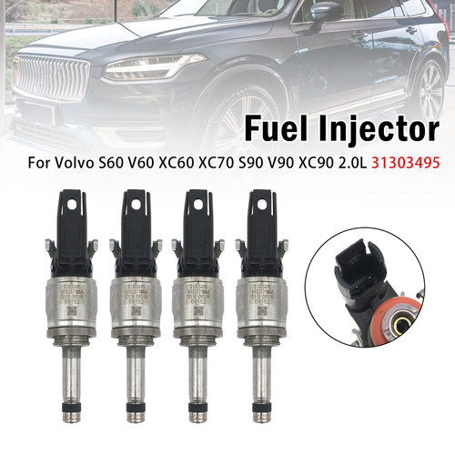4Pcs Fuel Injector For Volvo S60 V60 XC60 XC70 S90 V90 XC90 2.0L 31303495