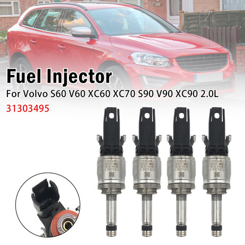 4Pcs Fuel Injector For Volvo S60 V60 XC60 XC70 S90 V90 XC90 2.0L 31303495