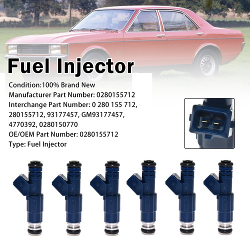 6Pcs Fuel Injector For Ford Granada 1972-1994 Sierra 1982-1993 0280155712