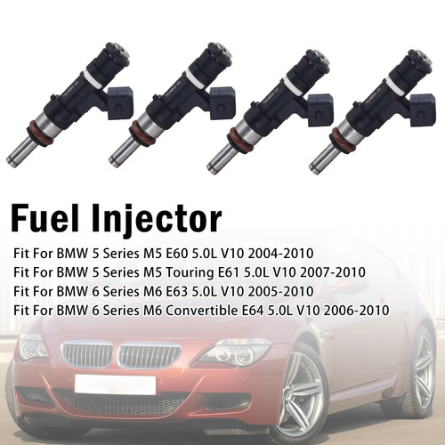 4Pcs Fuel Injector For BMW M5 E60 E61 M6 E63 E64 5.0L 2004-2010 0280158036