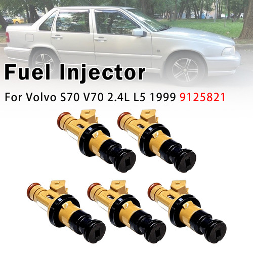 5Pcs Fuel Injector For Volvo S70 V70 2.4L L5 1999 9125821 195500-3460